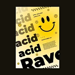 有趣的微笑表情包符号节日活动酸性海报单页版式排版平面设计模板矢量图设计素材