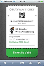 Kaywa Ticket on an iPhone display