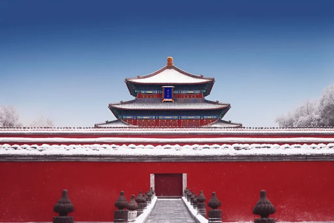 古建筑皇家园林北京故宫红墙摄影图-花瓣网