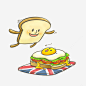卡通可爱的面包片图高清素材 三明治 创意的 卡通 可爱的 插图 汉堡 面包片 食物 元素 免抠png 设计图片 免费下载 页面网页 平面电商 创意素材