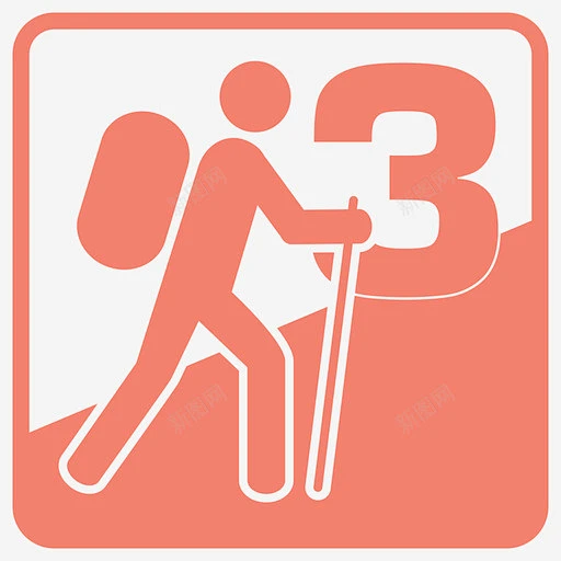 徒步旅行3级户外图标 创意素材-花瓣网