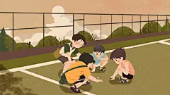 卡通动画六一儿童节插画