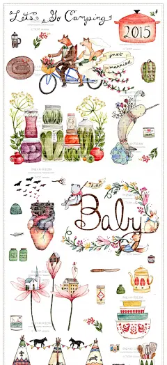 小飞家♥日系森女原版手绘PNG系列素材/店铺装修宝贝描述图片203P-淘宝网