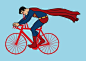 Mike Joos的创意插画：名人们的自行车