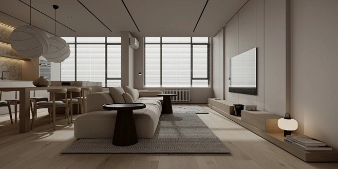 木质+米白 现代舒适空间！-室内设计-拓...