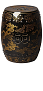 Garden Stools, Side Tables, Chinese Black & Gold Dragon Stool, so beautiful, one of over 3,000 limited production interior design inspirations inc, furniture, lighting, mirrors, tabletop accents and gift ideas to enjoy repin and share at InStyle Decor