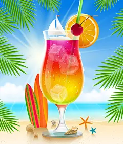 夏日鸡尾酒矢量海报 鸡尾酒 高清背景 背景 设计图片 免费下载 页面网页 平面电商 创意素材