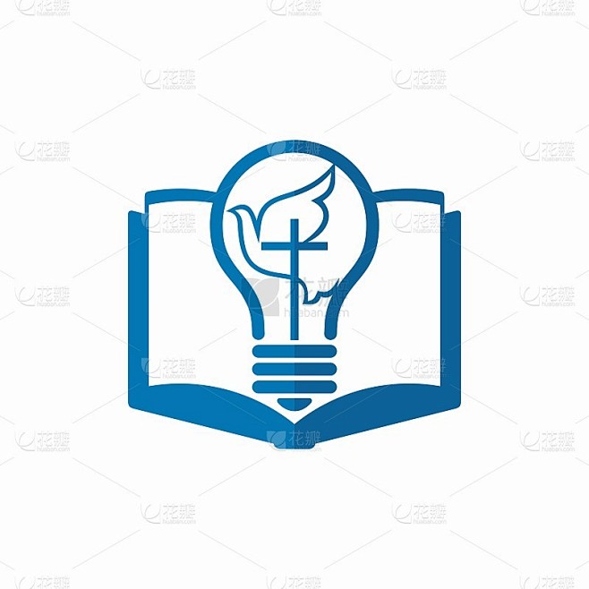 基督教的插图。教堂的标志。神的话语是生命的光。
