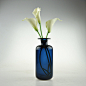 「沧海一杯」个性风格深蓝色花器玻璃插花宜家装清新田园台面花瓶
