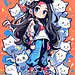 midjourney创意涂鸦艺术｜猫系女孩