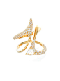 Etho 18k Yellow Gold Diamond Wrap Ring - Etho ladies ring, prec accent 18k pvd=.71 1 rc d=.34 2shnk wrp rng: