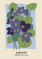 小众花朵插图抽象海报北欧小清新植物花卉插画矢量AI素材