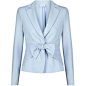 Armani Collezioni Light Blue Bow Embellished Blazer : See this and similar Armani Collezioni blazers - Armani Collezioni light blue jersey blazer
Bow embellishment, notched lapels, padded shoulders
Concealed press...