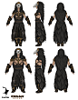 Conan Exiles: Savage Frontier armor concepts, Jenni Lambertsson : Armor set designs for DLC.<br/>Art direction by Gavin Whelan.<br/>© Funcom