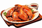 美味烟熏烧鸡美食插画