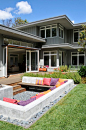 31 Inspiring and stylish outdoor room design ideas... Not crazy about this style but like the sunken seating concept.