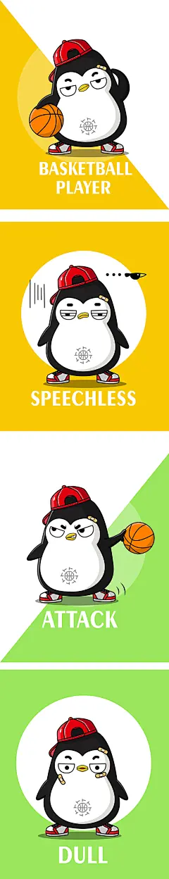 卡通企鹅腾讯体育吉祥物设计卡通形象设计微信表情包gif茁茁猫设计-古田路9号-品牌创意/版权保护平台