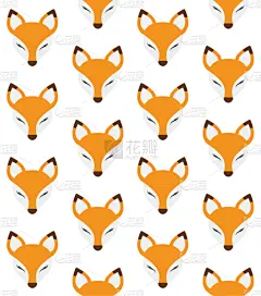 狐狸,四方连续纹样,似人脸,卡通,平坦的,可爱的,华丽的,壁纸,狗,现代