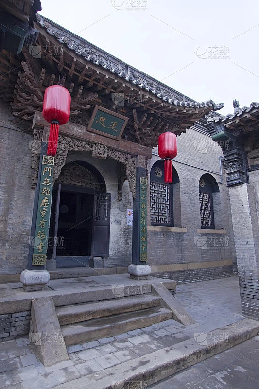中国传统建筑风格的四合院，以门庭为主素材-花瓣网