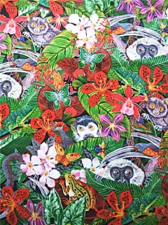 手绘热带雨林植物壁纸