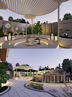 B景观空间-现代极简轻奢庭院-花瓣网|陪你做生活的设计师 | 别墅庭院设计 | 现代风庭院