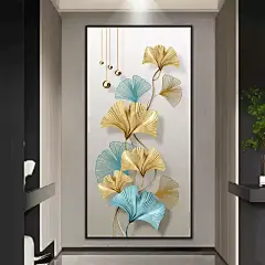 客厅玄关装饰自粘画壁纸壁画现代简约轻奢入户过道走廊3d立体贴画-淘宝网