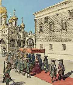 中世纪欧洲建筑场景插画