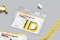 4款横版工作证ID入场证吊牌胸卡设计贴图ps样机素材展示效果图模板