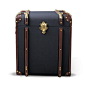 Large Havana Canvas Side Trunk, Black: