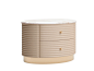 ELLIS | Bedside table with drawers By VOLPI : Download the catalogue and request prices of Ellis | bedside table with drawers By volpi, oval bedside table with drawers, luigi volpi Collection