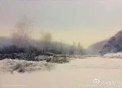 《乡雪悠然系列》绘画过程三-任世海水彩