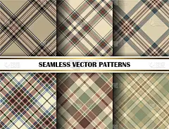 无缝矢量格子图案。格子图案的背景。时尚的几何设计的织物，纺织品，包装等。