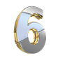 Gold_3D_number_6