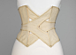 Beach corset, back view  c. 1902, very interesting wrap around interlocking shape