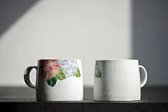 山水间 绣球花陶艺手绘杯 粗陶手工陶瓷马克杯家用水杯办公室礼物-淘宝网