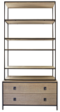 Koji Etagere : Modern ... functional ... practical - custom designed metal and wood shelving unit with two storage drawers. 

Additional finishes and dimensions available.
