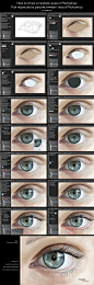 How to draw a realistic eyes in Photoshop by Kajenna.deviantart.com on @deviantART: 