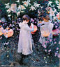 作　　者：约翰·辛格·萨金特 - john singer sargent
作品名称：康乃馨、百合与玫瑰花 - Carnation, Lily, Lily, Rose
作品年代：1885