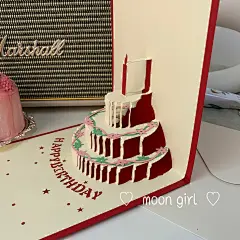 *月神少女*高级感blingbling立体生日蛋糕生日贺卡-淘宝网