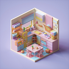 漫了冬色^采集到c4d小房间