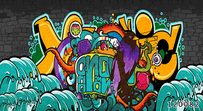 音乐个性涂鸦墙纸电音DJ摇滚街舞背景墙网...