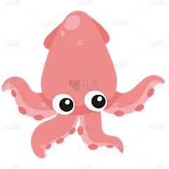 SVG-水族馆鱼类元素-章鱼