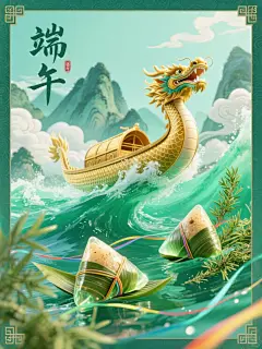 Ai绘图，端午节，粽子，龙舟，国潮，海报，可帮做 - 小红书
