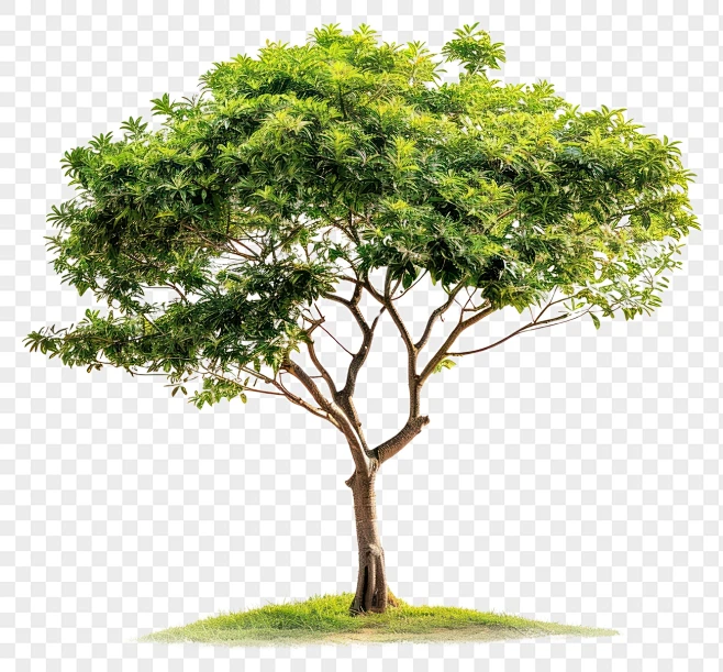PNG Lush green tree isolated background-花瓣网