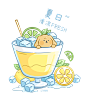 夏日美食饮品插画，Lynn请你喝冰柠檬茶