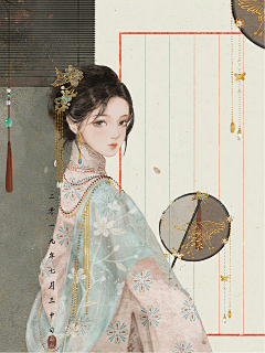 啾咪嘟嘟嘟采集到C插画原画：古装女