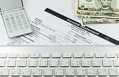 损益表报表用计算器，键宽和美元