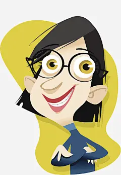 双手抱胸微笑的戴眼镜女孩免抠素材_新图网 https://ixintu.com 卡通人物 双手抱胸 女孩 微笑 戴眼镜 短发