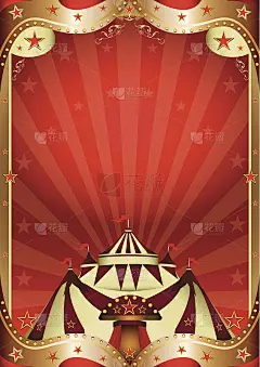 红色马戏团巴洛克式框架