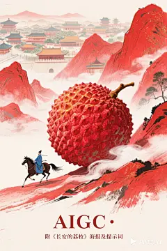 jimeng-2025-07-07-1377-AIGC' _ AI直出《长安的荔枝》海报(附提示词） 一骑红尘妃子笑，您的荔枝